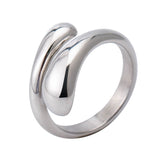 Plain smooth titanium steel water drop opening ring