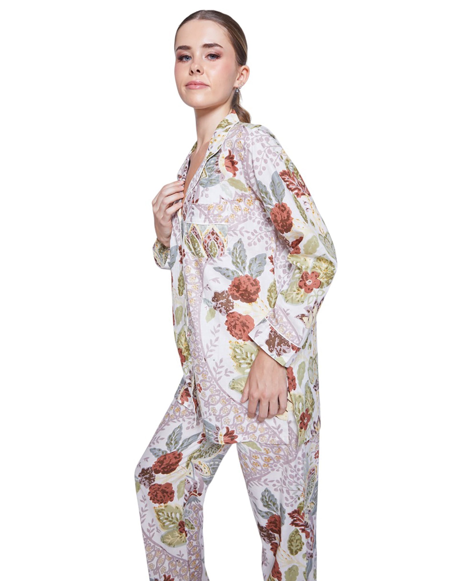 PIJAMA FOREST GREEN 2PZ 100% COTTON Mónica Watanabe