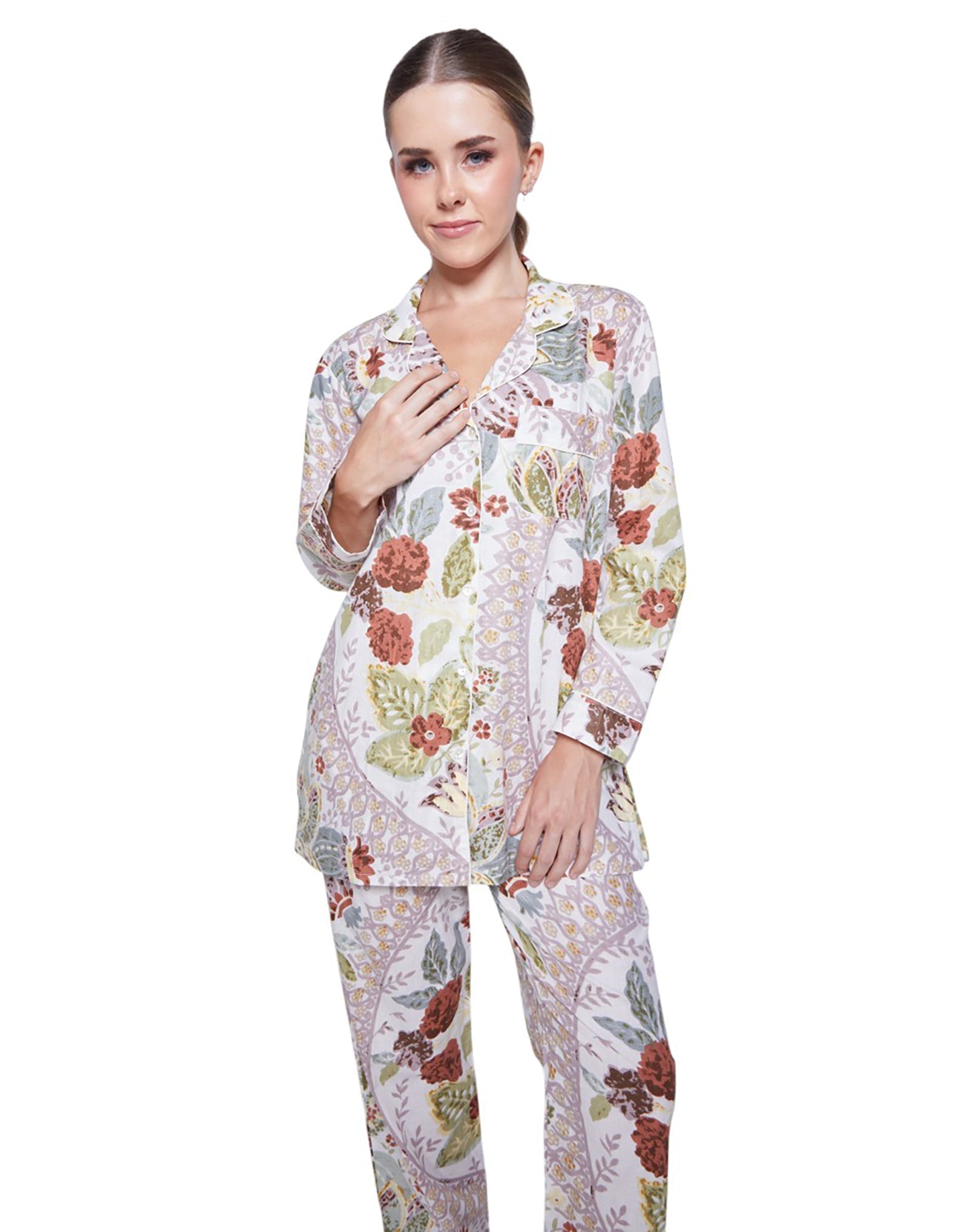 PIJAMA FOREST GREEN 2PZ 100% COTTON Mónica Watanabe