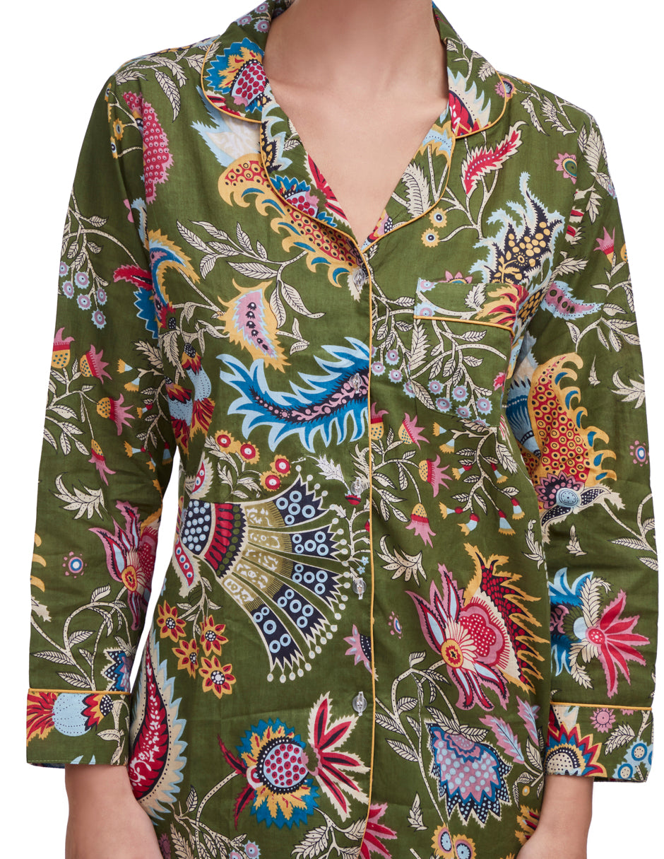 PIJAMA FER  VERDE 2PZ 100% COTTON Mónica Watanabe