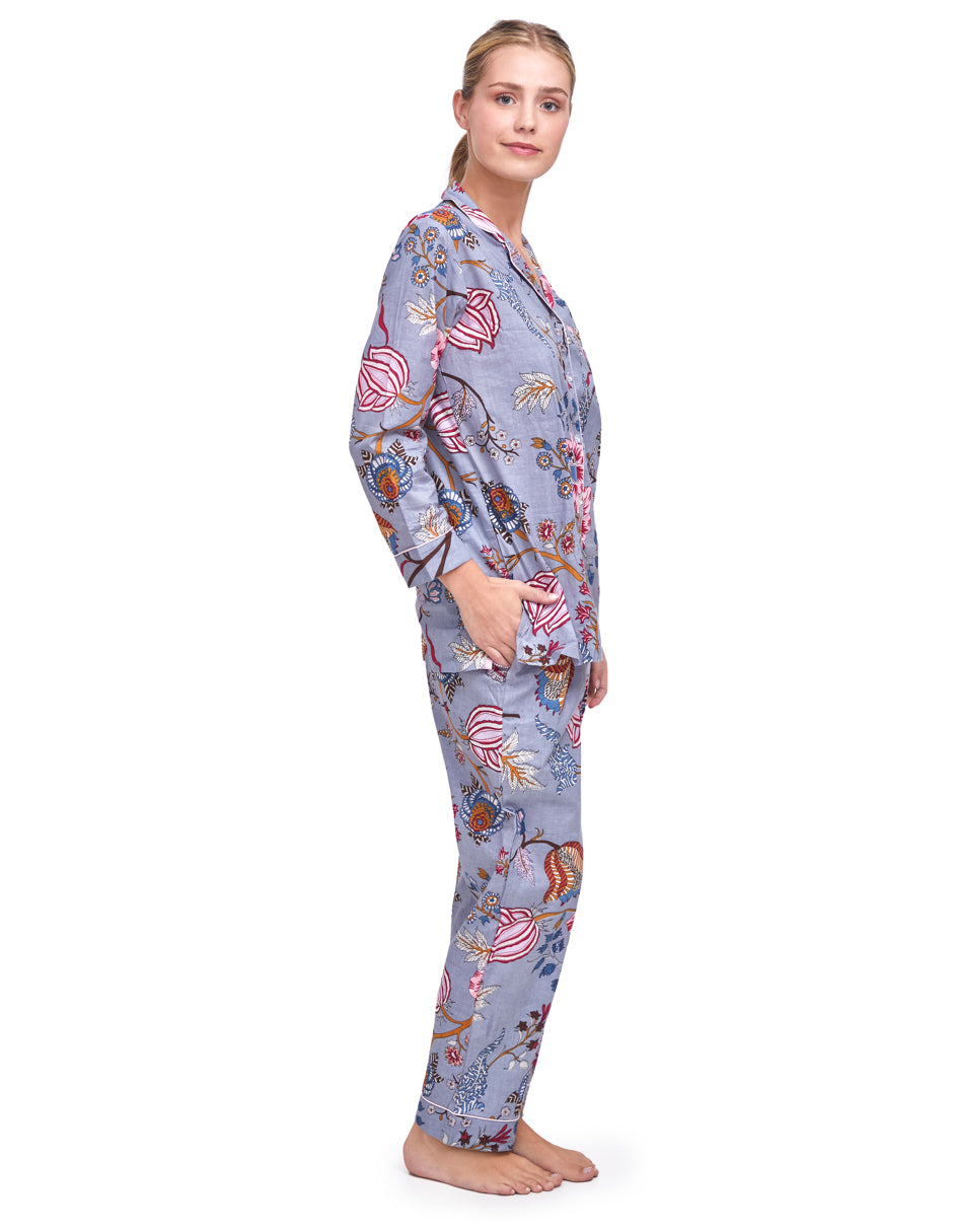 PIJAMA ASTER  GREY 2PZ 100% COTTON Mónica Watanabe