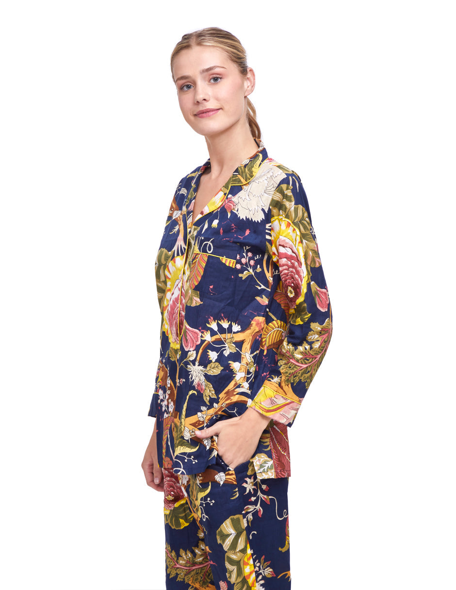 PIJAMA MAGNOLIA  DARK AZUL 2PZ 100% COTTON Mónica Watanabe