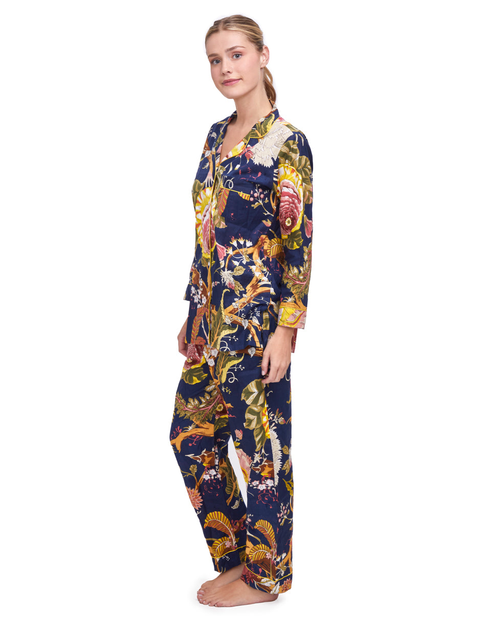 PIJAMA MAGNOLIA  DARK AZUL 2PZ 100% COTTON Mónica Watanabe