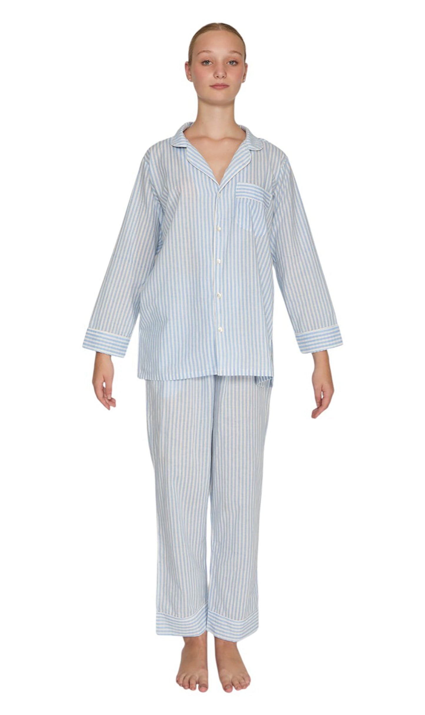 PIJAMA CLASSIC BABY  BLUE STRIPE LONG SLEVE Mónica Watanabe