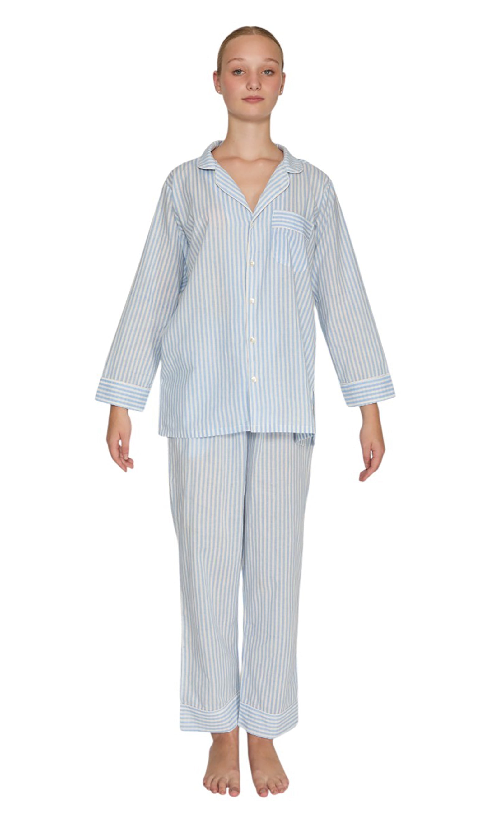 PIJAMA CLASSIC BABY  BLUE STRIPE LONG SLEVE Mónica Watanabe