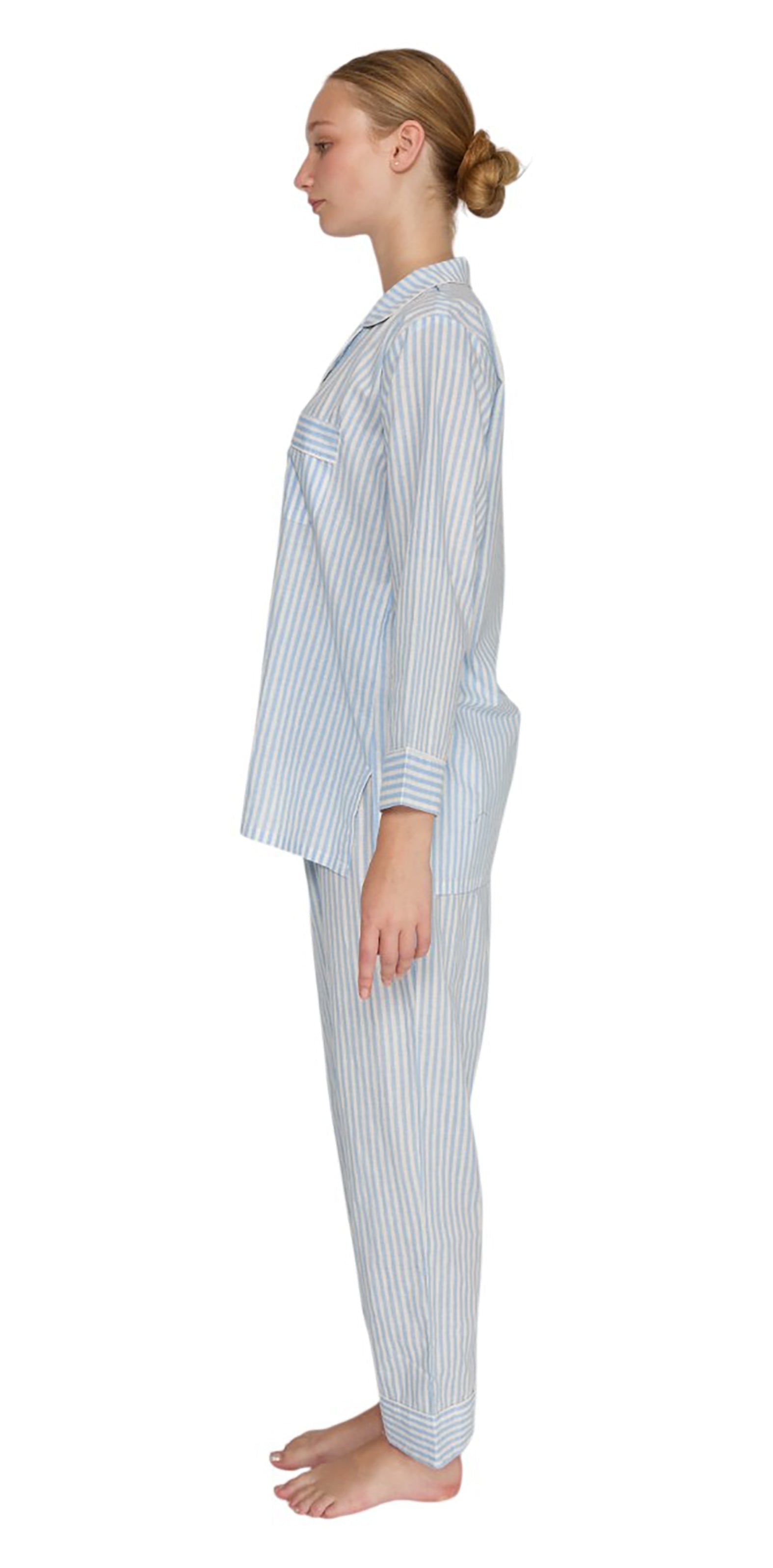 PIJAMA CLASSIC BABY  BLUE STRIPE LONG SLEVE Mónica Watanabe