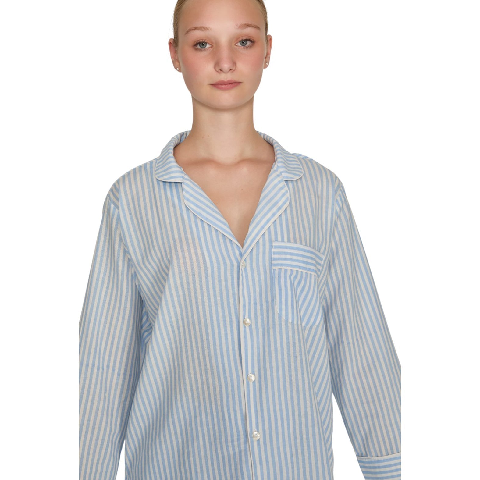 PIJAMA CLASSIC BABY  BLUE STRIPE LONG SLEVE Mónica Watanabe