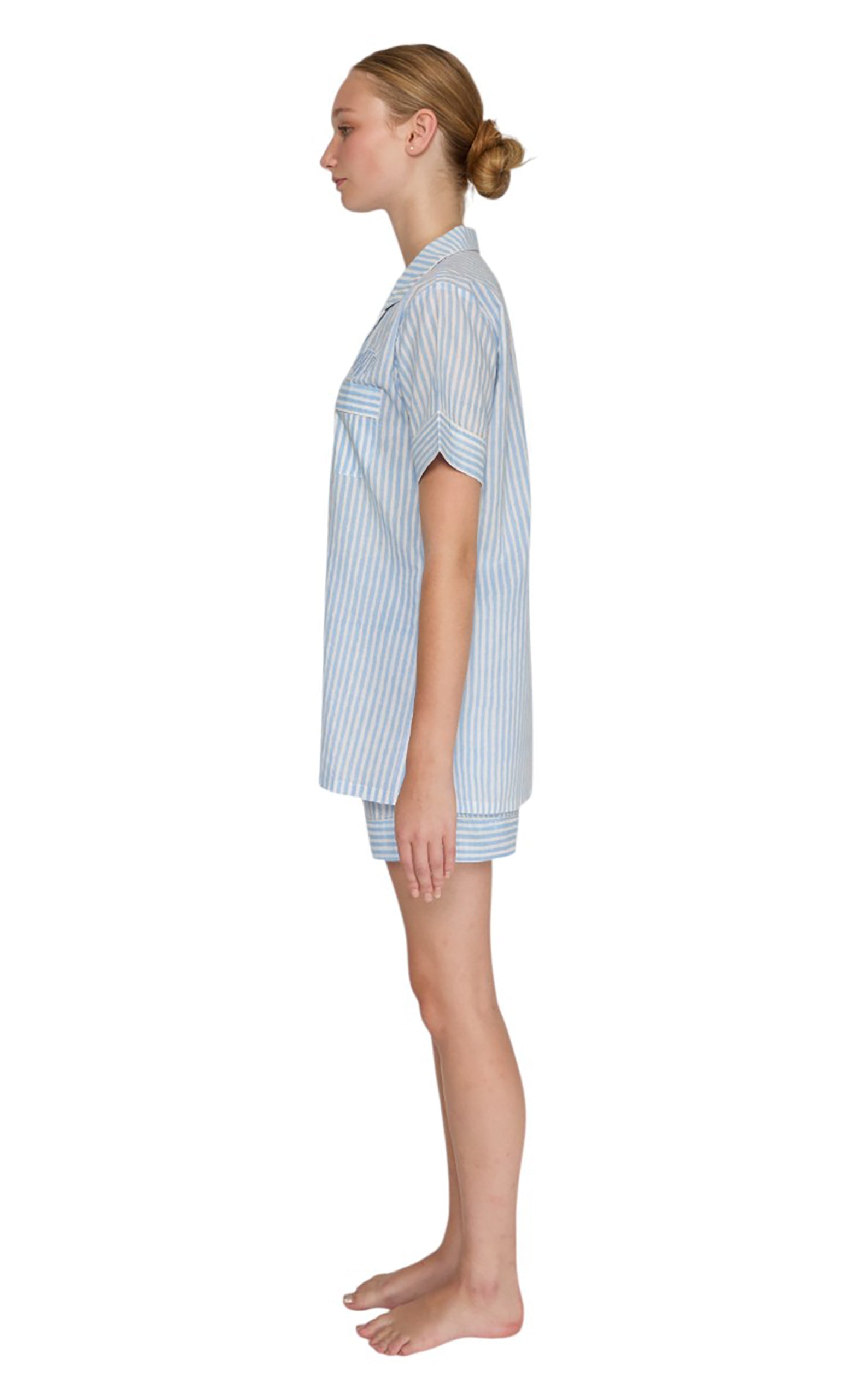 PIJAMA CLASSIC SHORT STRIPE BLUE Mónica Watanabe