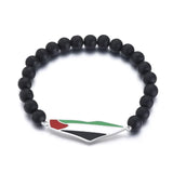 Drip glue stainless steel Palestinian flag map black bracelet bracelet
