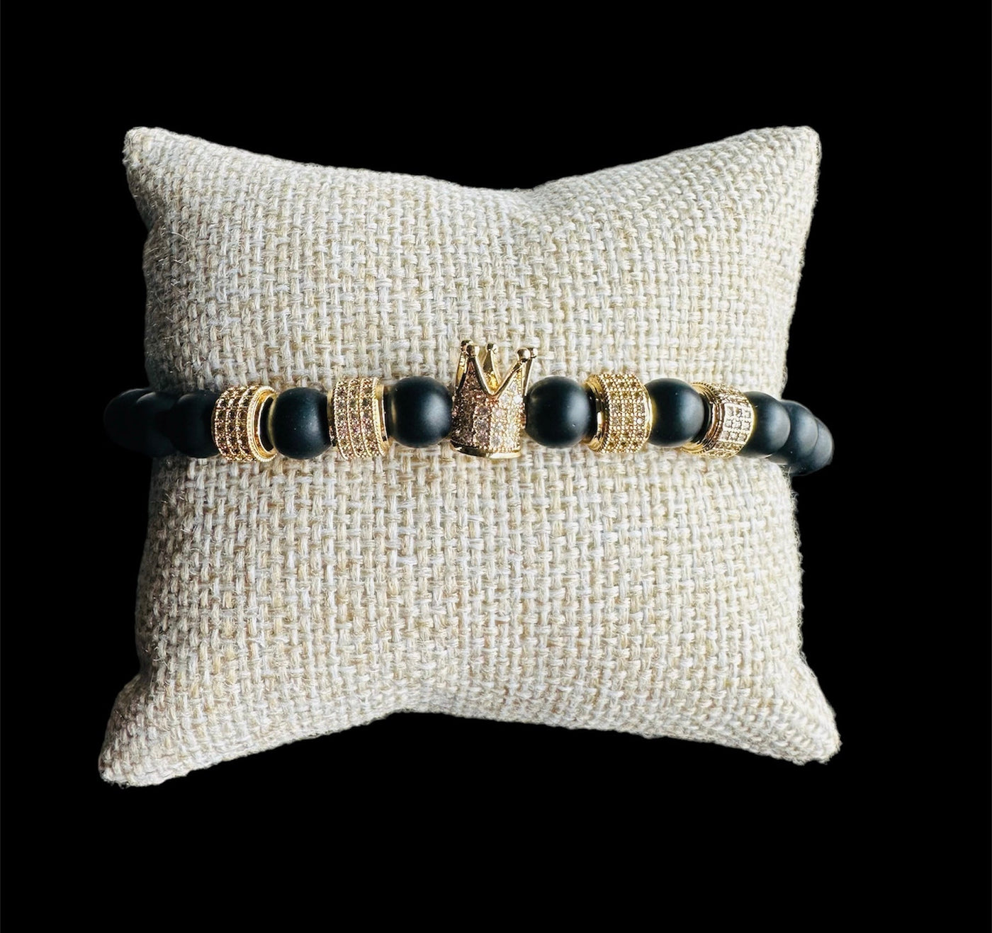 Pulsera Perlas Corona Zirconias All In Men Joyeria