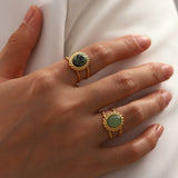 Retro style titanium steel ring women's niche design high-end open ring fashionable personality