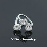Fashionable New Ring Women's Light Luxury Niche Design Live Mouth Adjustable Inlaid Zircon Ring