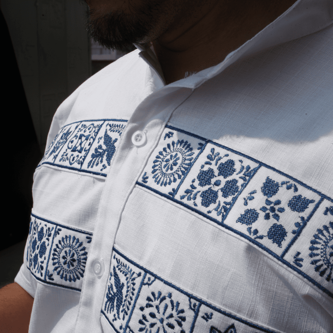 Camisa Guayabera Talavera Mexicana LeMaan Tienda de Moda Artesanal
