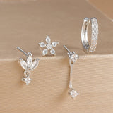 Zircon Stud Earrings with Gold Plating, Minimalist Chic Design, Delicate and Stylish Women's Ear Jewelry