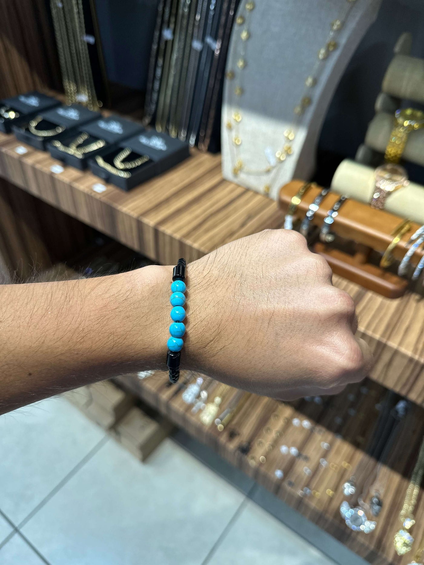 Pulsera Piedras Turquesa con Negro All In Men Joyeria