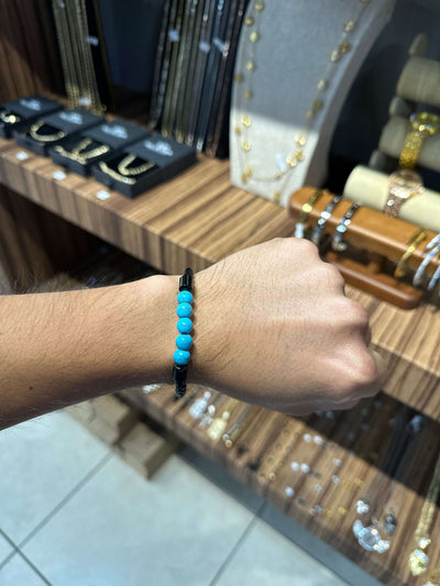 Pulsera Piedras Turquesa con Negro All In Men Joyeria