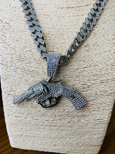 Dije Pistola Zirconias All In Men Joyeria