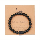 Natural stone beaded tiger eye picture stone bracelet zodiac bracelet