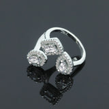 Fashionable New Ring Women's Light Luxury Niche Design Live Mouth Adjustable Inlaid Zircon Ring