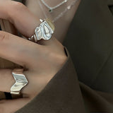 French Retro Irregular Metal Open Ring Female Korean Personality Simple And Versatile Temperament Fashion Ring