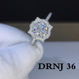 Eight Heart Eight Arrow Zircon Imitation Moissanite Ring for Women and Men's Six Claw Wedding Ring