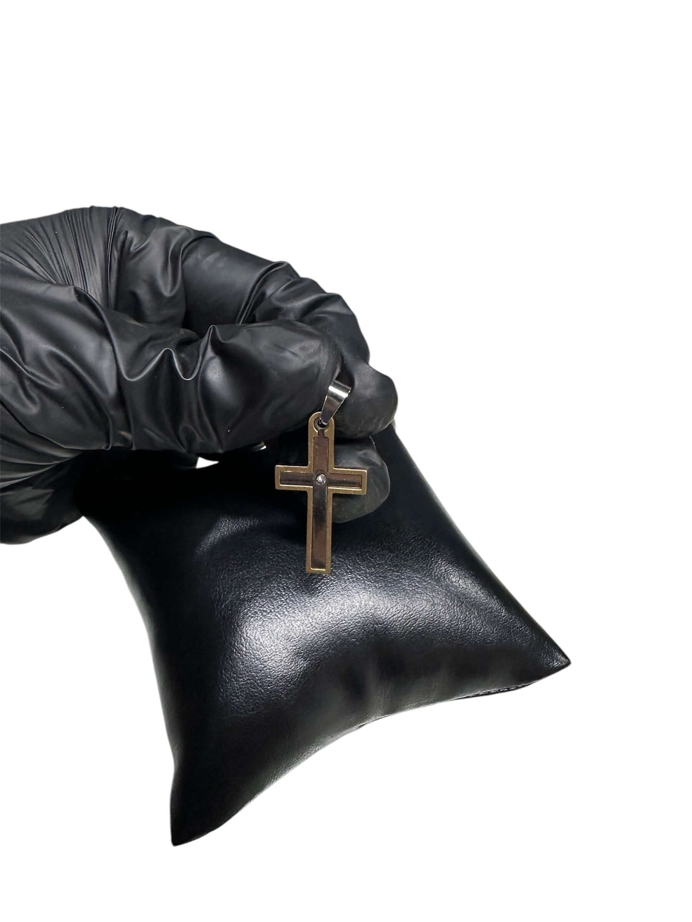 Dije Cruz Dorada Plata Zirconia All In Men Joyeria