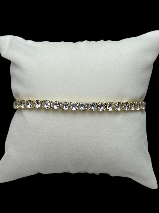Pulsera Tenis 3 mm Dorada All In Men Joyeria