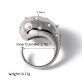 Quiet luxury style European and American trend diamond pearl ring with a sense of luxury