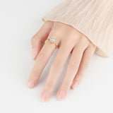 S925 sterling silver luck turns Tiktok rotary net red opening ring can turn the ring