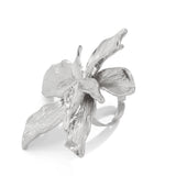 Irregular imitation pearl ring, nightclub trendy women's oval spiral pattern adjustable ring