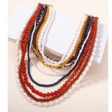 Simia multi-layer bead exaggerated imitation pearl design women's necklace Baroque retro