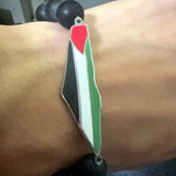 Drip glue stainless steel Palestinian flag map black bracelet bracelet