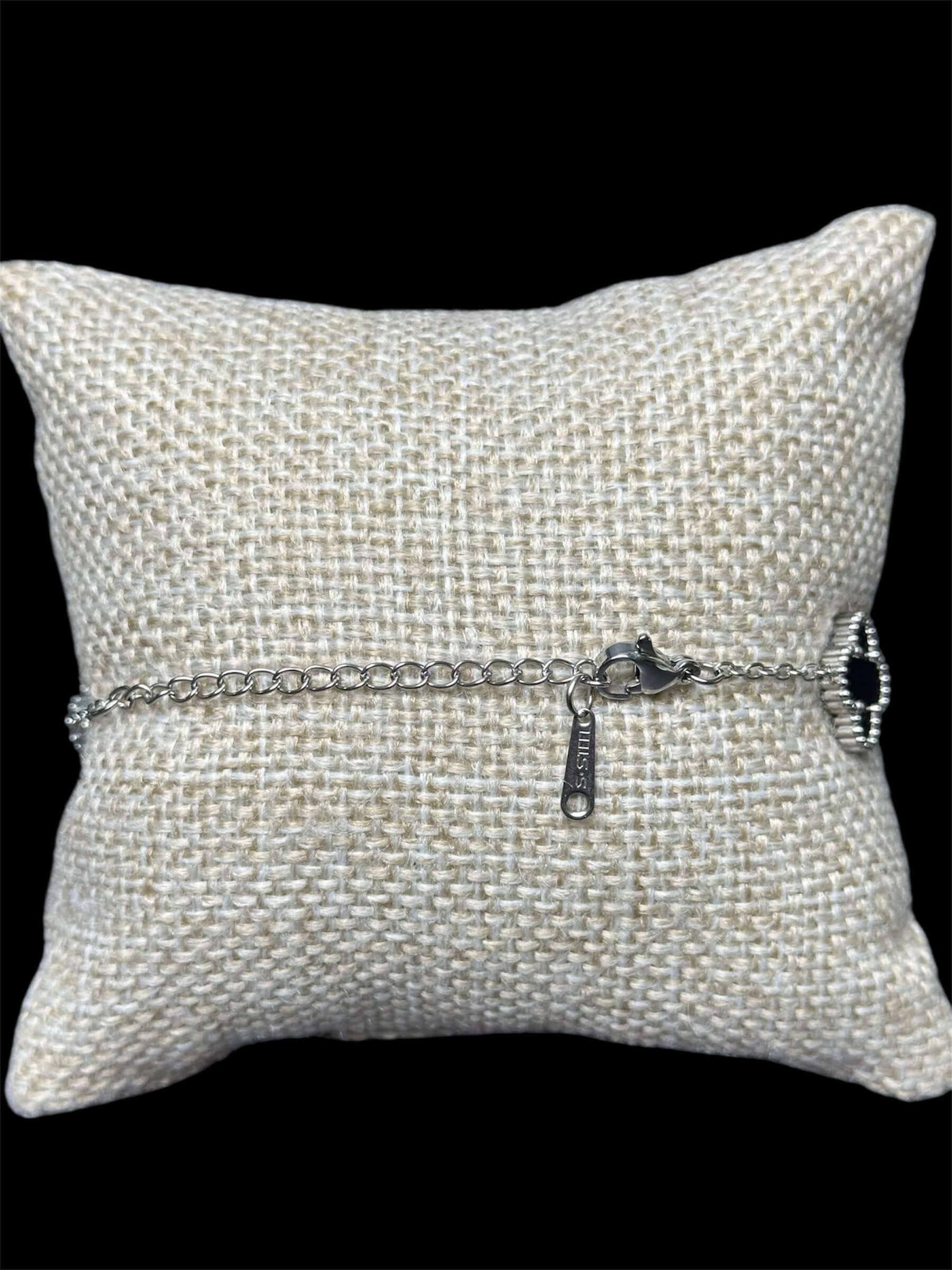 Pulsera VC Negra Plata Acero Inoxidable All In Men Joyeria