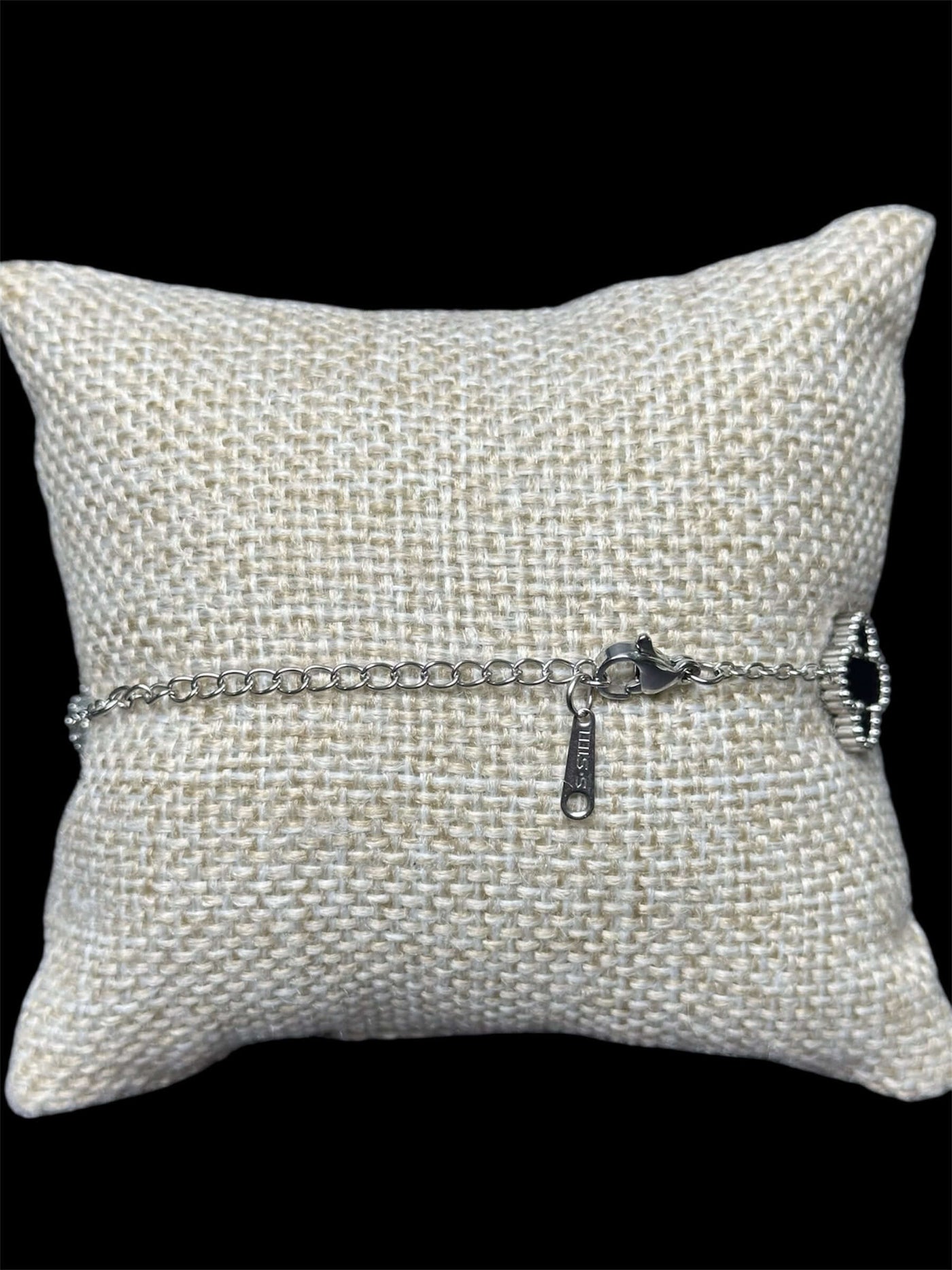 Pulsera VC Negra Plata Acero Inoxidable All In Men Joyeria