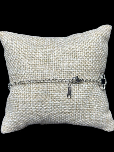 Pulsera VC Negra Plata Acero Inoxidable All In Men Joyeria