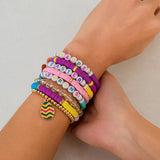 Easter soft ceramic letter bracelet set with colorful love rabbit Bracelet bracelet