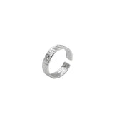 S925 Sterling Silver Irregular Gold And Silver Foil Paper Pattern Ring Personality Ring Women's Silver Jewelry