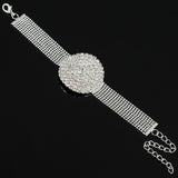 Ball Chain Link Silver Color Full Round Shape Bridal Bracelets Romantic Ladies Luxury Party Crystal Evening Bracelet