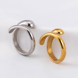 Plain smooth titanium steel water drop opening ring