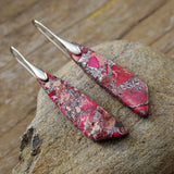 New Bohemian Emperor Stone Geometric Pendant Earrings, European and American Popular Natural Stone Jewelry
