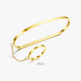 Ring Bracelets Bangles For Women Femme Stainless Steel Gold Color Armband Fashion Jewelry