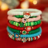 Christmas letter soft ceramic bracelet set irregular bead Bracelet color