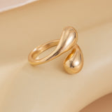 Fashionable photosensitive surface double droplet alloy ring, simple and adjustable cross geometric ring