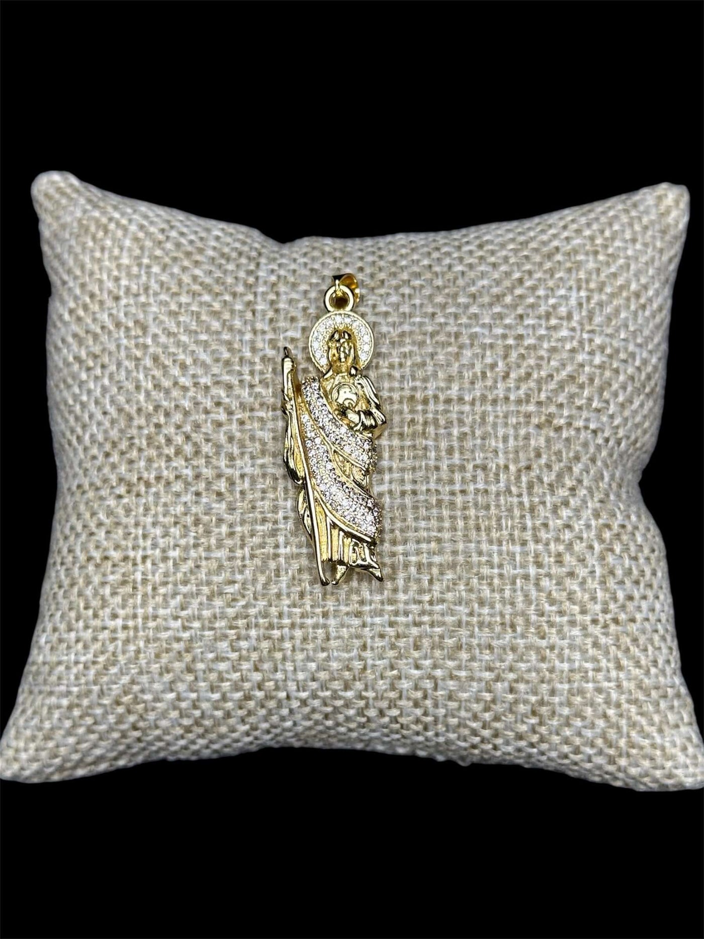 Dije San Judas Dorado Zirconias 4 cm All In Men Joyeria