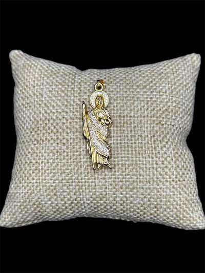 Dije San Judas Dorado Zirconias 4 cm All In Men Joyeria