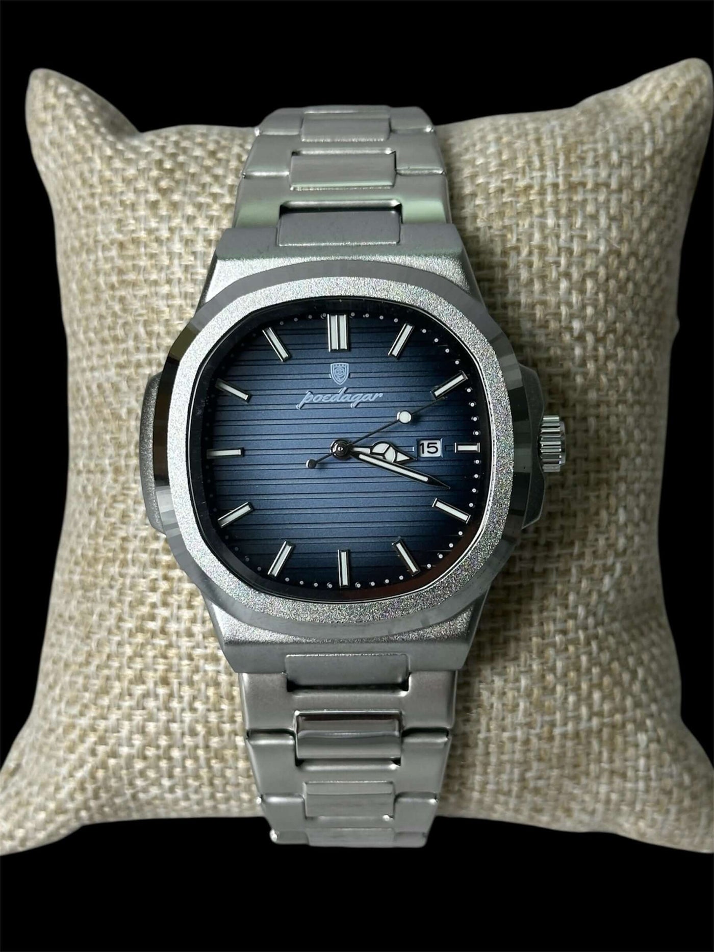 Reloj Plata Fondo Azul All In Men Joyeria