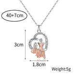 MAMA Mother's Day Gift Necklace Two-color Electroplated Zircon Figure Shape Pendant