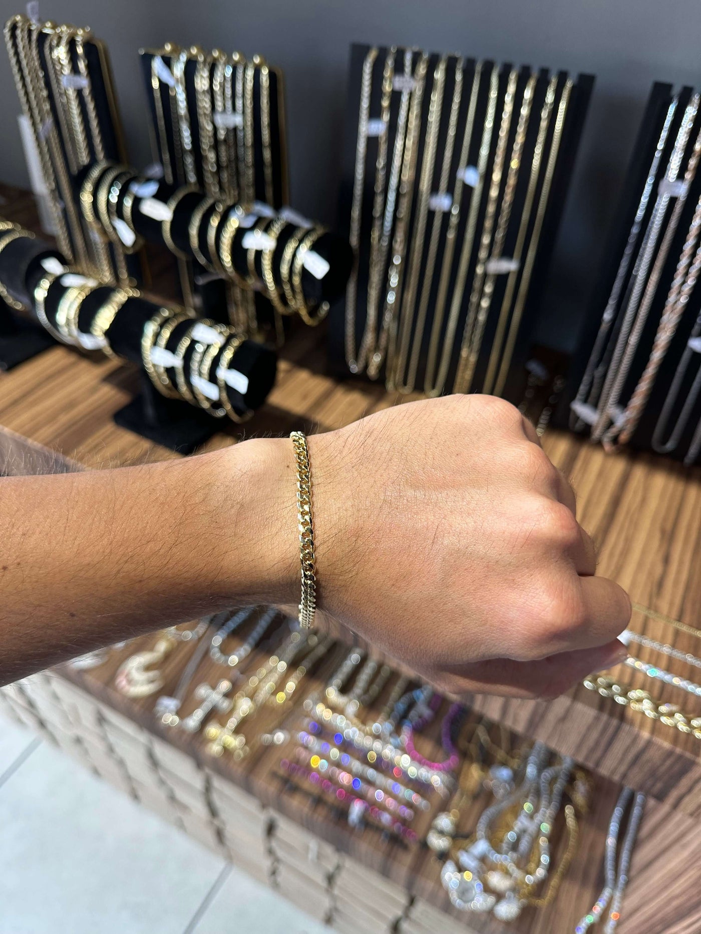 Pulsera Cubana Oro Laminado 4.5 mm All In Men Joyeria