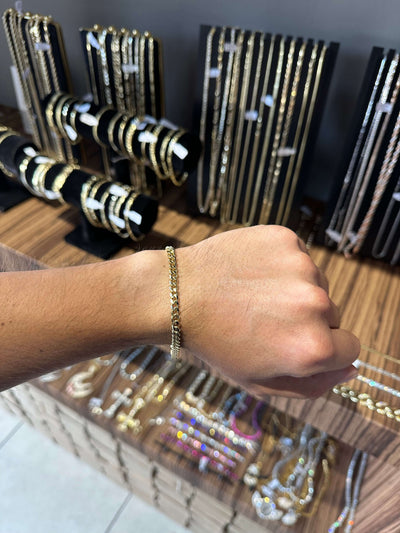 Pulsera Cubana Oro Laminado 4.5 mm All In Men Joyeria