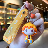 Cartoon Creative Anime Demon Slayer Keychain Wholesale Backpack Charm Car Key Cute Silicone Figurine